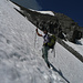 Pente sommitale sous l'arête