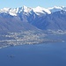 Panorama sulle isole di Brissago e il golfo di Ascona e Locarno. 