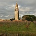 Il campanile della chiesa di San Michele Arcangelo dalla Tenuta Venissa.