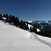 Auf guter Spur nach Puréra. Hinten die westlichen Oetztaler Alpen