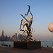 Tag 6 (29.12.) - الدوحة (Ad Dawḩah):<br /><br />Kunst an der 5km langen Uferpromenade  كورنيش (Kūrnīsh).