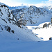 in discesa dal Passo di Fellaria: l'unico tratto di neve bella (simil-pista)