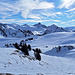 Schönes Schneeschuhgelände auf der Alp Obergestele
