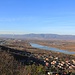 Blick zum jezero Matylda, zum Autodrom Most und zur elektrárna (Kraftwerk) Komořany
