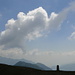 Gewitterstimmung beim Steinmann kurz vor dem Passo del Busan - die Wolken verzogen sich später wieder etwas