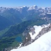 Aussicht vom Gipfel zum Tödi und Oberblegisee