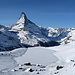 Matterhorn mit gefrorenem Stellisee 