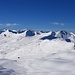 Blick vom Grat am Mattjischhorn zurück zu Ratoserstein, Cunggel, Mittagspitz (rechts)