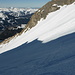Unter dem Couloir: rechts hat sich das Wildigretli zur Schnide aufgesteilt, links davon u.a. Gastlosen, Hochmatt, Zuckerspitz, Dent de Ruth, Dent de Savigny, Dent de Brenleire und Dent de Folliéran