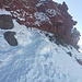 Chimborazo: Die Kletterstelle auf ca. 5600m Höhe. Bei guten Bedingungen II, aber es ist halt total vereist. Und dann ist da noch die Höhe...