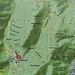 Particolare della cartina posta in Lasnigo ed illustrante i sentieri della zona.