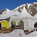 The dining tent at ABC. Ak-Sai’s camp was easy to recognized due to its cone shaped tent roofs.
