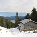 bei der Hütte kommt man in freies Gelände