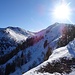 ...und bald schon sieht man erstmal den Vorgipfel des Geierkogel, links der Kreuzkogel