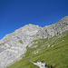 Die Bacherspitze (2.640m) - durch deren Südflanke führt der Nordalpenweg 601.