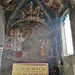 Gli affreschi cinquecenteschi sono molto deteriorati ad eccezione di quelli della volta rappresentanti i quattro dottori della Chiesa con i simboli degli Evangelisti.