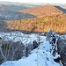 Schöne winterliche Bedingungen im obersten Gratteil der Gerstelflue (Ausstieg Drachenloch)