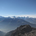 Panorama vom Schwarzhorn mit Dom, Weisshorn, Matterhorn, etc.