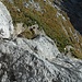 19 Hier mal der Tiefblick. Das Felsband ist noch ganz komfortabel, den Rest lassen wir lt. neuer deutscher Literatur (die ich absichtlich nicht nenne) mal als klassischen IIer durchgehen. 