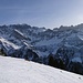 Mittelstaffel 1772 m. Schöner Blick auf Piz Segnas, Piz Sardona und die Tschingelhörner.