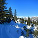 Der Trail führt auf die Nordseite des Schwarzhorns.