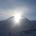 Abends nach dem Pistele: Martinsloch? Sonnenuntergang zwischen Unter- und Oberhorn