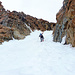 porteremo gli sci fin circa a metà del secondo canale (q. 2930 m circa)