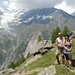 Jacky & Rainer mit Weisshorn (4506m) und Bisgletscher im Hintergrund