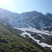 dai pianori della Val Fornee, la Cima di Fornee (sinistra), bocchetta di Q 3020, Piz Jut e Punta dello Stambecco