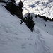 Aufstieg kurz nach der Bergstation des grossen Skiliftes