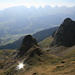 Looking over to the Churfirsten on the way down from Schwarzchopf. The center peak is Unghüür and the right one Schatten- or Mutteliwand