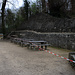 Abgesperrte Sitzplätze im antiken Amphitheater von Augusta Raurica.