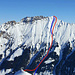 Die wunderbare Witteberghore W-Flanke von Les Arpilles aus (Foto: www.camptopcamp.org): rot die Zu- und Aufstiegs- sowie mittlere Abfahrtsroute, blau die obere und untere Abfahrtsroute
