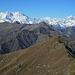 Il Monte Rosa domina la scena. Visibilità eccezionale su un sacco di montagne, compreso il lontano Monviso.