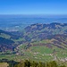 Blick vom Gross Aubrig nach Siebnen und den Zürichsee.