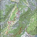 Karte meiner Route. Zuerst ging es von Interlaken mit dem Fahrrad bis hinauf auf 1630m nach Leimere. Dannach, hlabwegs durch Schnee hinauf zum Gipfel vom Gemmenalphorn (2061,3m).