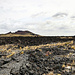 Lavafeld mit einem weiteren Krater im Hintergrund
