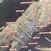 Il percorso Curt d'Antèrn - Al Sémée sulla mappa di Bruno Mazzoleni esposta a Dangri