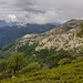 Panoramica in cui risalta il percorso effettuato in salita: Monteviasco - Alpe Corte - Capanna Merigetto. 