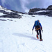 al termine della parte nel canale la via entra in piena parete sud