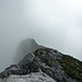 Im Nebel, das Gipfelziel Stockhorn