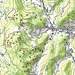 Karte mit der eingezeichneten Tour (Grundlage. opentopomap.org). Die Felsen habe ich von Hand eingetragen. Im Internet findet man noch andere Karten über den Felsenweg, die eigentlich besser, aber teilweise auch fehlerhaft sind.