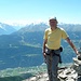 Tiefblick vom Gipfel ins Rhonetal  und nach Bürchen
