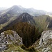 Blick zu den nächsten Gipfelzielen, Rotwandlspitz und Brünnsteinschanze; dahinter die Gipfel des Traithen