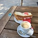Pause muss sein. Übrigens: wird der QR-Code auf dem blauen Zettel gescannt, so erscheint die Speisekarte.