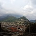 Zurück am Bahnhof Lugano: Ein letzter Blick auf die vorher besuchten Gipfel.