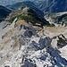 Noch ein Bild von früher. Tiefblick am Grat.