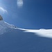 a scendere stiamo a tutto a destra per trovare neve dura ma almeno non ghiacciata!