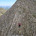 Abstieg vom Gipfel vom Ende der Kletterstelle aus gesehen: Achtung, der Stein ist hier recht lose