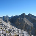 Larchetkarspitze und Breitgrieskarspitze, links dahinter Vogelkarspitze und Östliche Karwendelspitze